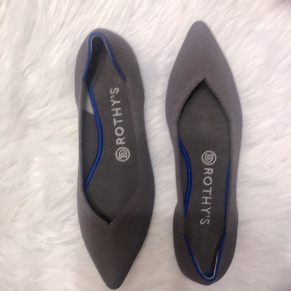 Rothy’s The Point slip on flat shoes. Women’s size 8.5. Colors-Mink with purple. - Picture 4 of 7